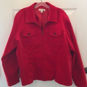 ENDS 2/28 Coldwater Creek red faux suede jacket 2X